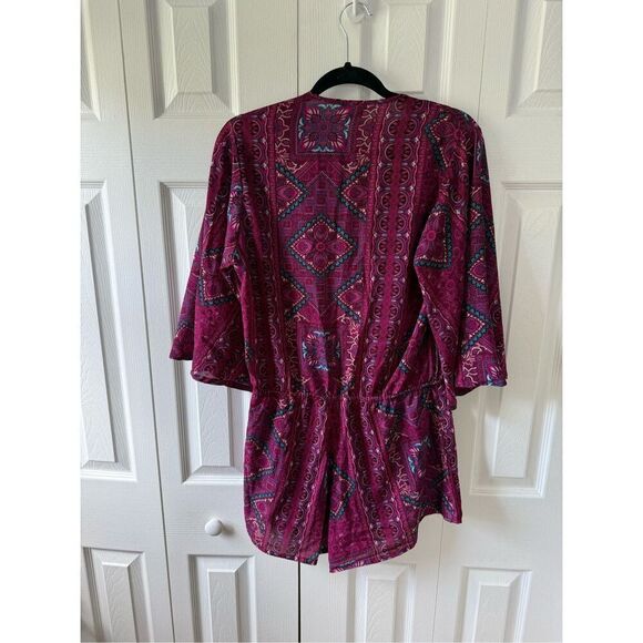 Elan Medium Swim Coverup Romper with Kimono Sleeves - Picture 4 of 5